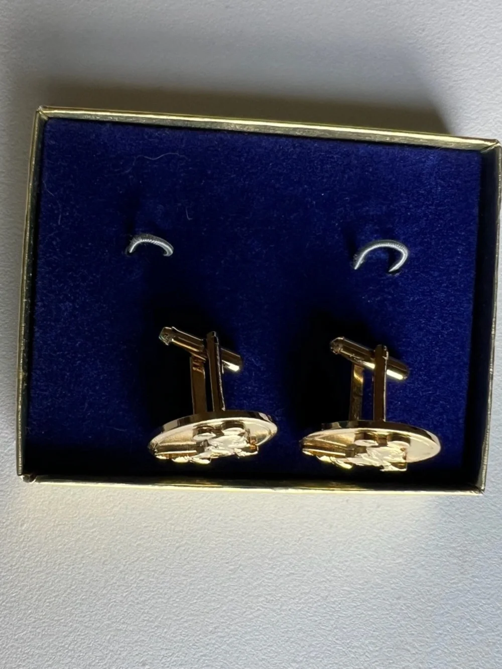 Vintage Oval Disney Mickey Mouse Gold Tone Cufflinks